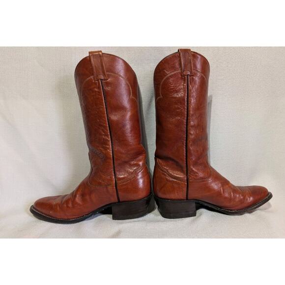 VINTAGE USA TONY LAMA BROWN Leather BOOTS SIZE 8D WESTERN ENGINEER Trail Boss - Picture 6 of 12
